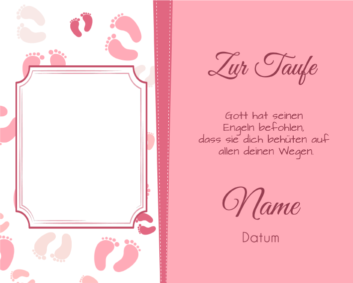 20 cm Ø Tortenaufleger Taufe6 weinrot/rosa mit Wunschtext und Foto